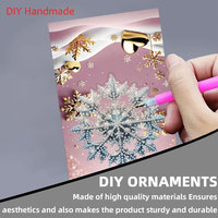 Ensemble de 8 cartes de vœux à peindre au diamant DIY, motifs de Noël, cartes artisanales en diamant pour anniversaire, Thanksgiving et fêtes