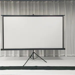 100"Projection Screen Portable Lightweight White 16:9 Projector Screen Adjustable Tripod Stand & Storage Carry Bag