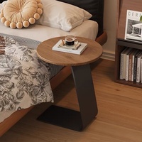 Table basse ronde moderne avec plateau en métal et support en acier, meubles de salon de luxe