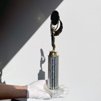 Trophées de sport en acrylique vierges avec base en marbre, plaqués or, logo personnalisé, durables pour la reconnaissance, trophées, médailles, plaques