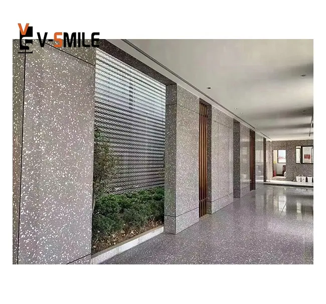 Lastra per pavimentazione esterna in terrazzo di pietra artificiale Multi colori e piastrelle per pavimenti interni con trucioli di marmo