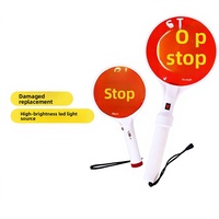 Panneau Stop LED Portable avec Caractères Chinois, Signalisation de Ralentissement, Lumière d'Avertissement Clignotante, Indicateur de Contrôle du Trafic Rechargeable
