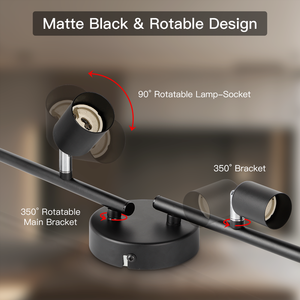 Moderna Lámpara <span class=keywords><strong>de</strong></span> Techo Ajustable <span class=keywords><strong>de</strong></span> Hierro con 4 Focos LED GU10, Temperatura <span class=keywords><strong>de</strong></span> Color 3000K-6000K y CRI 80 <span class=keywords><strong>para</strong></span> Uso Doméstico y Comercial - Product Image 3