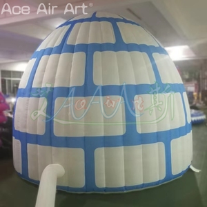 Tente de dôme <span class=keywords><strong>gonflable</strong></span> d'hiver de grotte de père noël d'igloo <span class=keywords><strong>gonflable</strong></span> bleu et blanc pour le décor extérieur de noël enfants amusement - Product Image 6