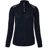 Nouveau style logo personnalisé femmes couche de base équestre polo à manches longues chemises d'équitation maille respirant