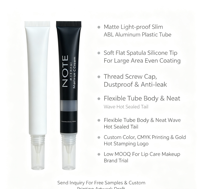 Tube souple avec spatule plate et embout applicateur en silicone, bouchon à vis pour masque à lèvres, brillant à lèvres, baume à lèvres, emballage cosmétique