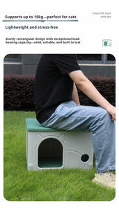 Cama para Gatos Ecológica y Protectora para Todas las Estaciones, Protección Contra Lluvia y Sol, Diseño de Plástico Removible y Lavable, Sólida para Uso en Interiores/Exteriores - Product Image 6