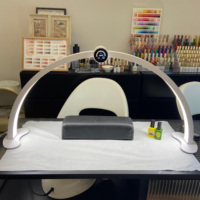 Grande lampe à ongles en forme de lune, logo personnalisé, 45W, lampe de table pour manucure, équipement de beauté avec horloge à affichage intelligent