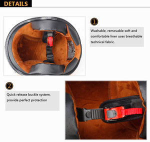 Casque de moto ABS homologué DOT, unisexe, en PU, à face ouverte, pour toutes les saisons, état neuf - Product Image 6
