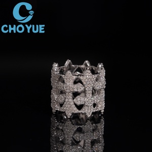 Custom Lab Diamond <b>Ring</b> <b>Iced</b> Out Solid Sterling Silver 925 Gold Plated Cross Lad Grown Diamond <b>Ring</b> Hip Hop Jewelry - Product Image 1