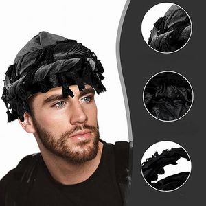 Velvet Durag Satin Doublé <span class=keywords><strong>Halo</strong></span> Turban Wraps Unique Design Tassel Beanie Turban pour Hommes et Femmes - Product Image 1