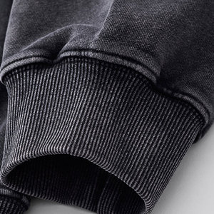 Sweat-shirt à capuche rétro surdimensionné de haute qualité, personnalisé en gros, broderie personnalisée, lavage à l'acide, fermeture éclair - Product Image 4