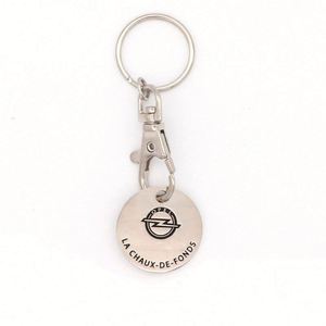 Hot Selling Round Shape Coin Printing Metal Engraved Keychains - Product Image 2