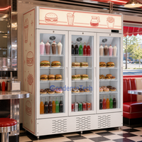 Réfrigérateur commercial vertical à trois portes, à température unique, à refroidissement par air, pour boissons