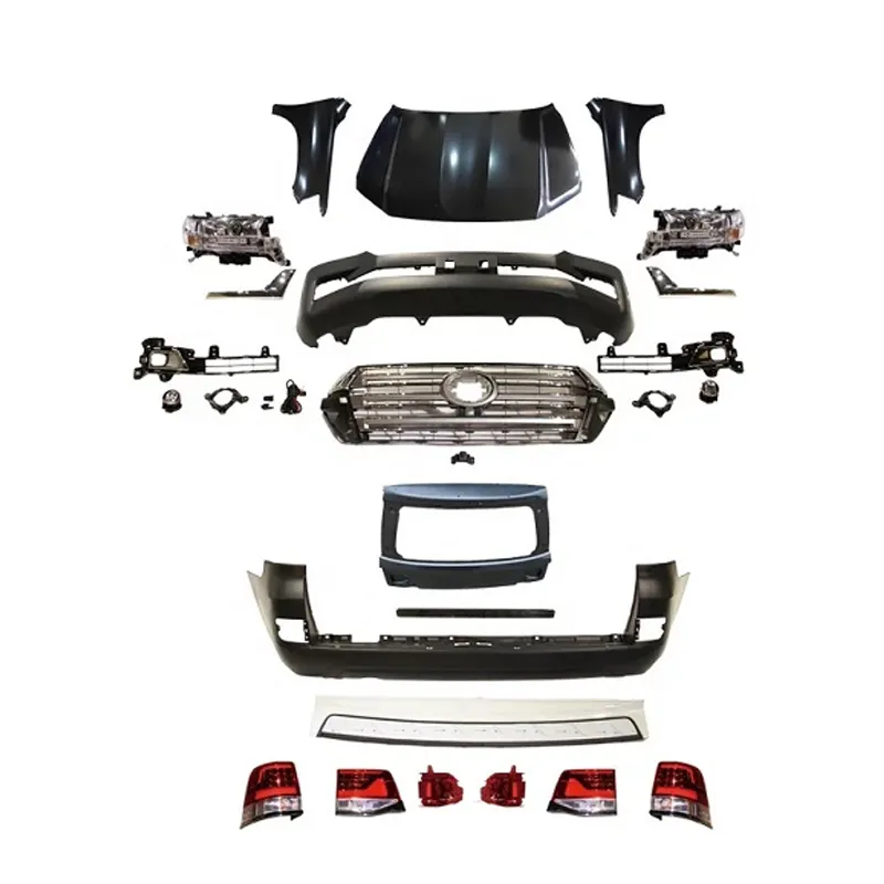 Kit de carrocería delantera de coche de piezas de automóviles, kit de carrocería de parachoques de modificación mejorada para TOYOTA Land Cruiser 2016