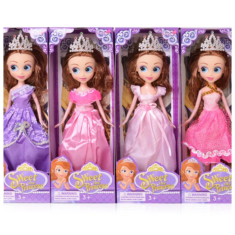 Wholesale Custom Indoor Kids Girls Family Big Eyed Doll Holiday Gift Princess Doll with Crown