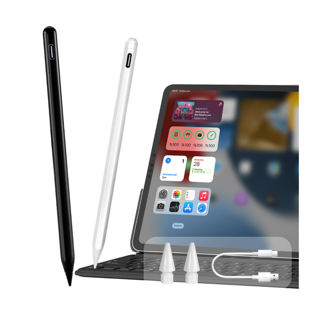 Smart Pencil 2 Generation Active iPad Stylus Pen Palm Rejection Tilt Angle Sensing Replaceable Nib 10-Hour Battery Life Magnetic