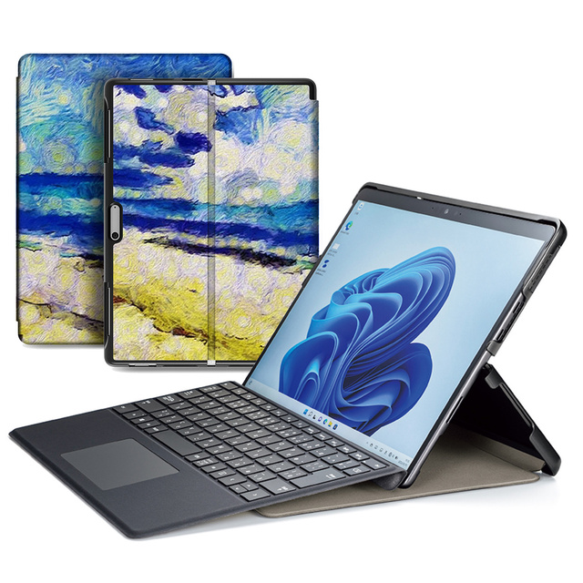 Factory Customized High Quality Ultra Lightweight PU Leather With Auto Wake/Sleep Case for Microsoft Surface Pro 8 case 2024