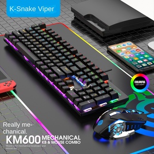 Bán buôn tùy chỉnh Gamer KM600 Bàn phím teclado <span class=keywords><strong>Backlit</strong></span> RGB máy móc bàn phím chuột máy tính Bàn phím chơi Game và chuột combos - Product Image 2