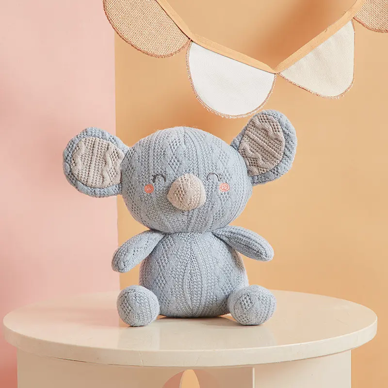 Ts 20Cm Gebreid Mooi Dier Knuffel Super Zacht Cartoon Gevulde Dino Olifant Varken Konijn Koala Voor Kinderen Babypop