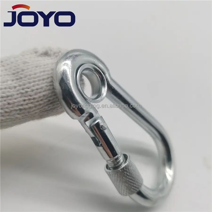 Produsen Cina ss304 atau ss316 Carabiner keselamatan mendaki baja nirkarat kait jepret dengan sekrup...