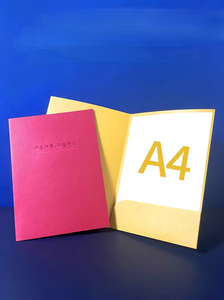 Biểu tượng tùy chỉnh A5/A4 giấy tái chế tài liệu trình bày thư mục hai túi kinh doanh khe cắm thẻ Văn Phòng TrườNg tập tin quản lý - Product Image 4