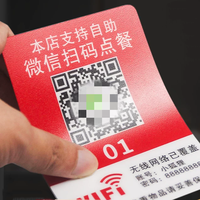 Autocollants de table étanches pour restaurant, panneaux d'avertissement, étiquettes de lecture, personnalisation, autocollant de commande avec code QR personnalisé