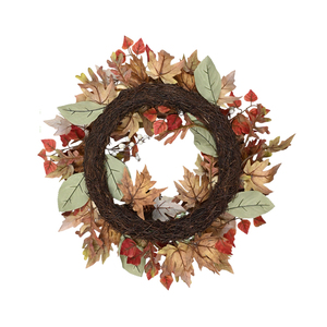 Couronne d'automne personnalisée à succès pour la décoration du Festival de la Récolte, avec feuilles d'érable et cônes de pin - Product Image 2