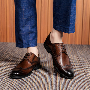 <b>Brown</b> Leather Round Toe <b>Lace</b>-Up <b>Boots</b> With Cushioned Insole Rubber Outsole All Seasons Wear Drop shipping - Product Image 6