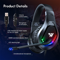 Vente en gros casque M6 écouteurs RGB casque de jeu d'ordinateur avec micro pour Ps5