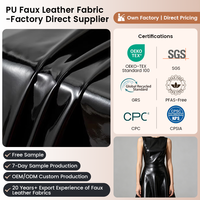 Tissu en cuir PU extensible 4 directions, fini tricoté, pour vestes, manteaux, robes, jupes, vente en gros de tissus pour vêtements