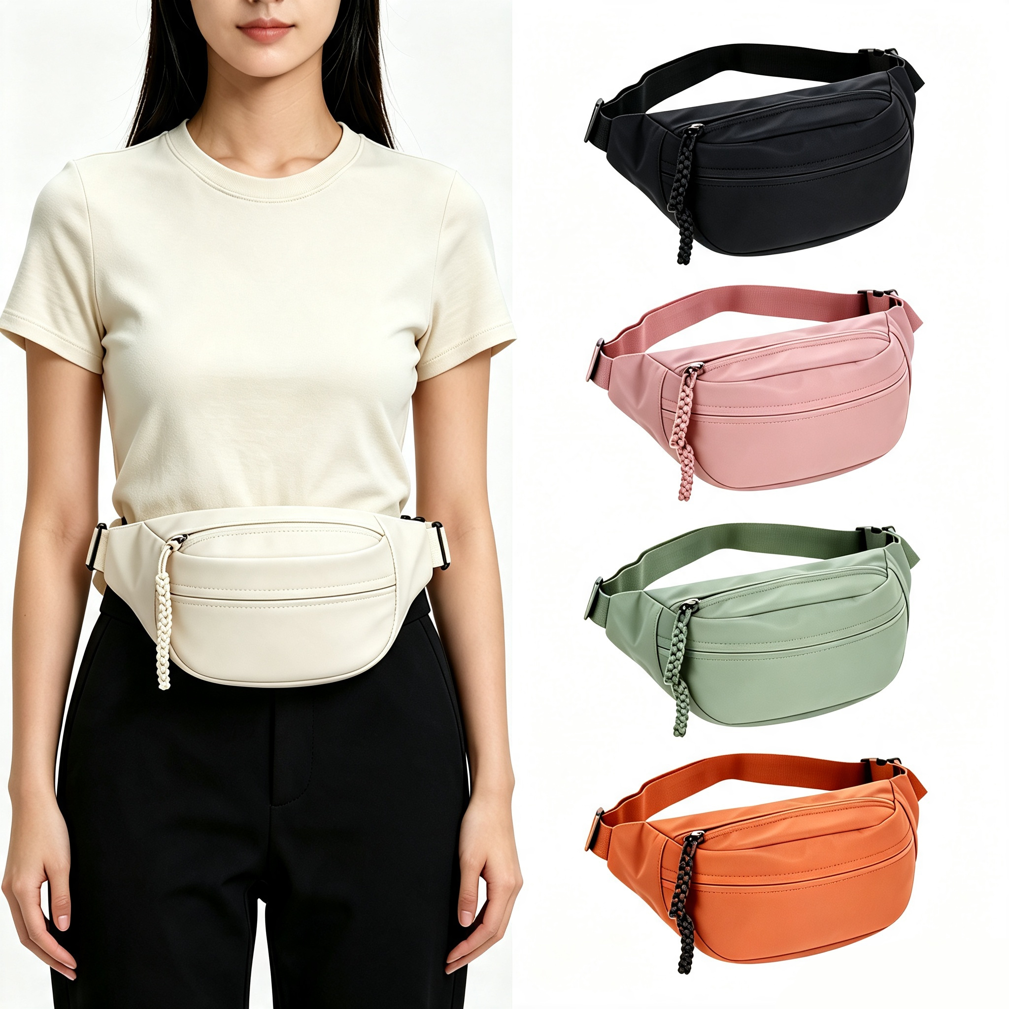 Solid Crossbody Sling Fanny Pack