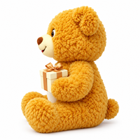 Boîte cadeau dorée LOVE U, ours en peluche personnalisé avec texture bouclée pour des cadeaux romantiques personnalisés