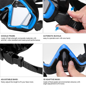 Máscara de Buceo para Adultos, Tres Ventanas, Ajustable, Antivaho, Equipo de Snorkel Impermeable - Product Image 3
