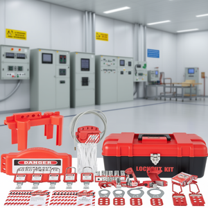 Kit de sécurité électrique LOTO 43 pièces : Cadenas, bloqueurs, attaches, boîte – Équipement de support industriel pour salles blanches - Product Image 2