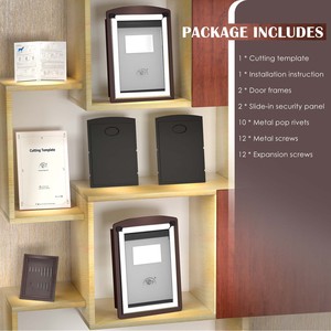 <span class=keywords><strong>Porte</strong></span> pour animaux <span class=keywords><strong>de</strong></span> compagnie en fer rectangulaire classique à double rabat magnétique verrouillable et durable avec cadre intérieur pour chats et chiens, utilisation en extérieur - Product Image 3