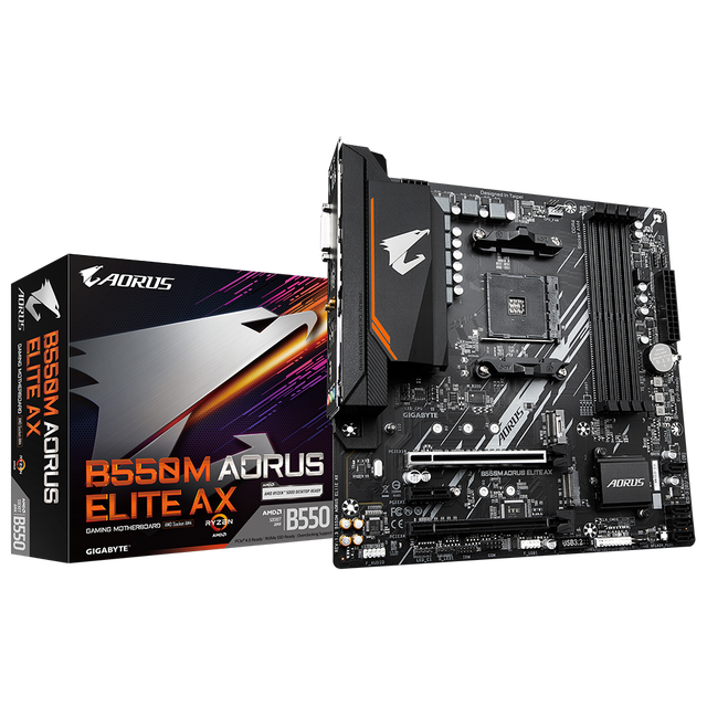 B550M AORUS ELITE AX Micro-ATX Desktop Motherboard AMD AM4 DDR4 128GB Double Channel SATA Integrated Graphics 4 Ports New 2133