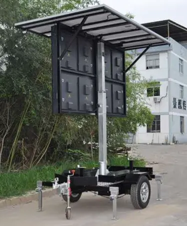 Trailer LED portable VMS dynamic message sign mobile electronic board with solar panel vehicle tunnel highway traffic roadworks