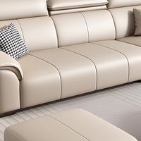 Minimalistisches Echtleder-Sofa für Moderne Wohnzimmer Verstellbare Kopfstütze Ergonomischer Komfort 3-Sitzer Großhandel Maßanfertigung