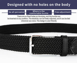 <span class=keywords><strong>Ceinture</strong></span> de Golf Unisexe avec Alliage pour Boucle Usine Directe <span class=keywords><strong>Tressée</strong></span> Polyester Toile Tissu Durable Élastique Sports de Plein Air Casual Wove - Product Image 2