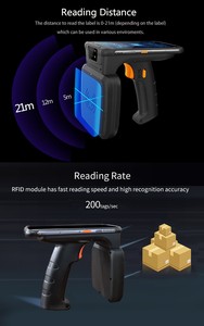 Jepower hiệu quả thông minh thu thập dữ liệu cầm tay PDA Long Range UHF RFID NFC Reader <span class=keywords><strong>Rugged</strong></span> 4GB Wi-Fi Máy quét mã vạch trong kho - Product Image 3