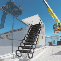 Échelles télescopiques pliantes modernes en acier inoxydable, capacité de 375 lb, installation facile, 10 pieds