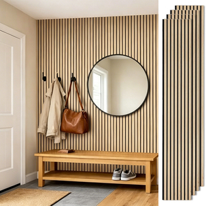 Panneau acoustique mural en lattes de bois, texture bois massif, revêtement décoratif pour aménagement de magasins de détail et boutiques - Product Image 1