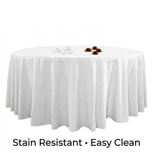 <span class=keywords><strong>Tovaglia</strong></span> Rotonda in Poliestere Bianco di Alta Qualità, <span class=keywords><strong>Antimacchia</strong></span> e Antipiega, Misura Personalizzata 120/132 Pollici, Vendita all'Ingrosso - Product Image 3