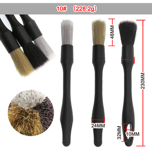 Lot de 3 brosses de détail avec poils de sanglier naturels Brosse de détail pour l'intérieur de l'automobile avec poils synthétiques Brosse à plumeau pour tableau de bord de voiture - Product Image 4