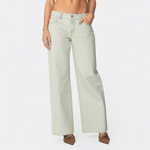 Nouvelle Arrivée 2026 : <span class=keywords><strong>Jean</strong></span> Rétro Y2K pour Femme – Coupe Droite Ample pour Tenue Quotidienne Décontractée - Product Image 2