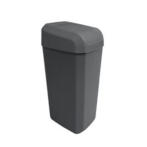 Bidone per rifiuti TROYA da 45 litri con coperchio oscillante. Bianco. Contenitore per rifiuti in plastica DENOX - Product Image 1