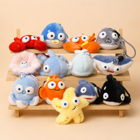 En gros, Pendentif en peluche mignon d'animaux marins : Phoque, Homard, Crabe, Orca, Requin, Étoile de mer, Poulpe, Jouet en peluche d'animal marin pour cadeau