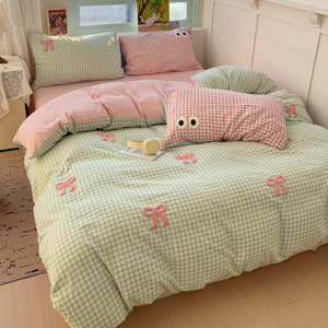 Bộ ga giường phong cách công chúa phong cách Ins Bộ Ga trải giường lãng mạn Ga Trải Giường lãng mạn Ga Trải Giường với vỏ gối 4 cái - Product Image 2