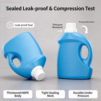 Vente en gros de bidons de lessive en HDPE de 1800 ml, grande capacité, poignée intégrée, bouteille vide pour liquide de lavage, emballage personnalisé avec logo